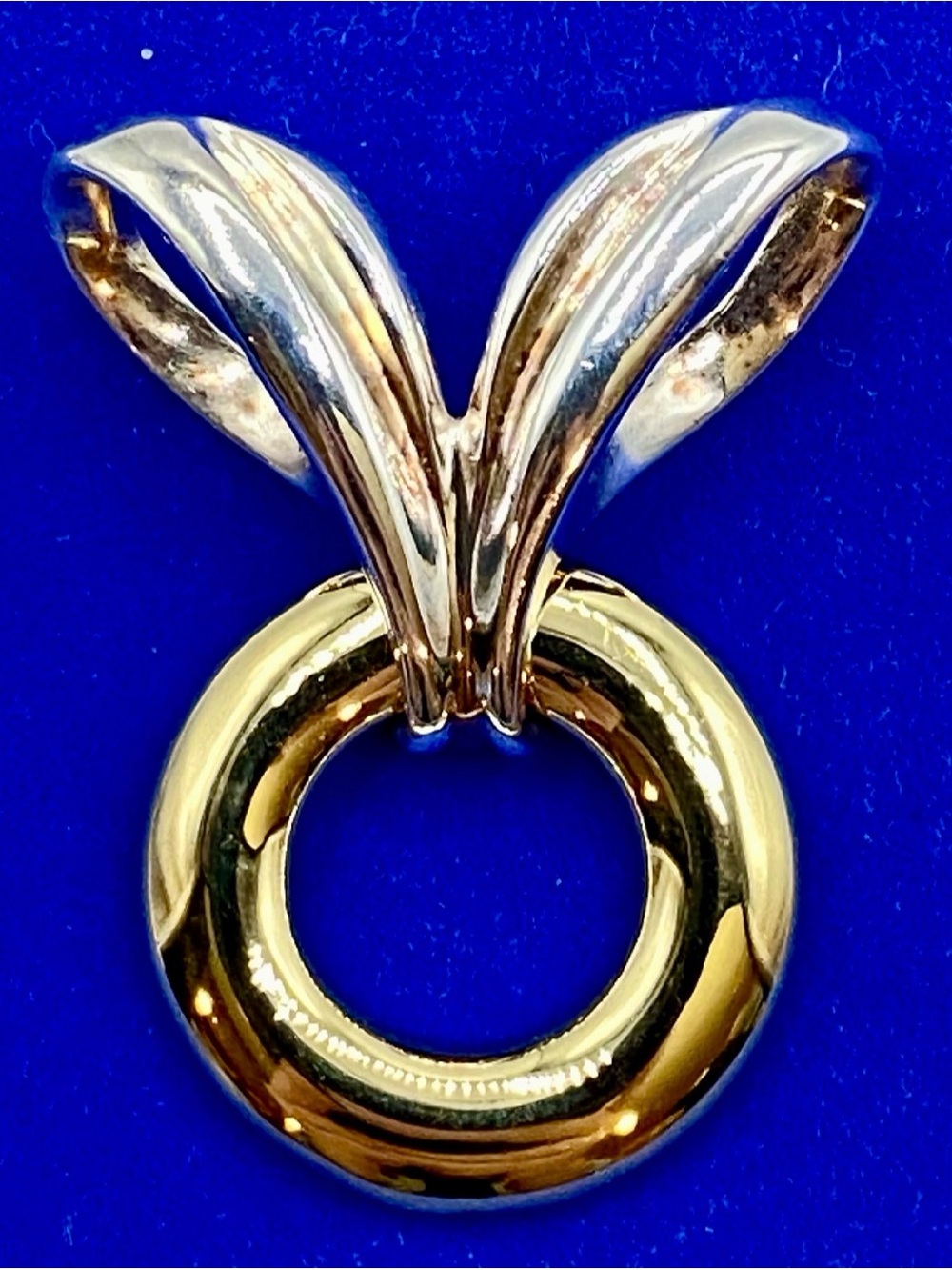 Geometric Sterling Silver Vermeil Signed UTC Pendant
